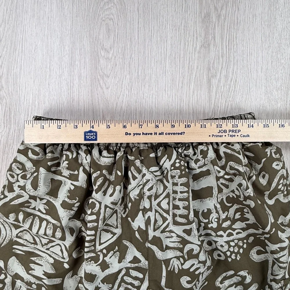 Swim Trunks Natural Life Mens Large Brown Tribal Graphic Print Board Shorts New